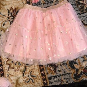 Pink tutu with gold glittery hearts
